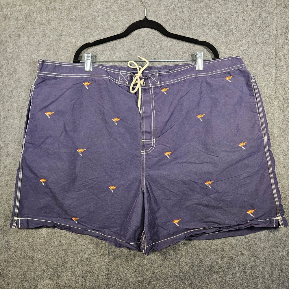 Polo Ralph Lauren Mens Navy Blue Swim Trunks Flag Swim Beach Vacation Sz 2XB